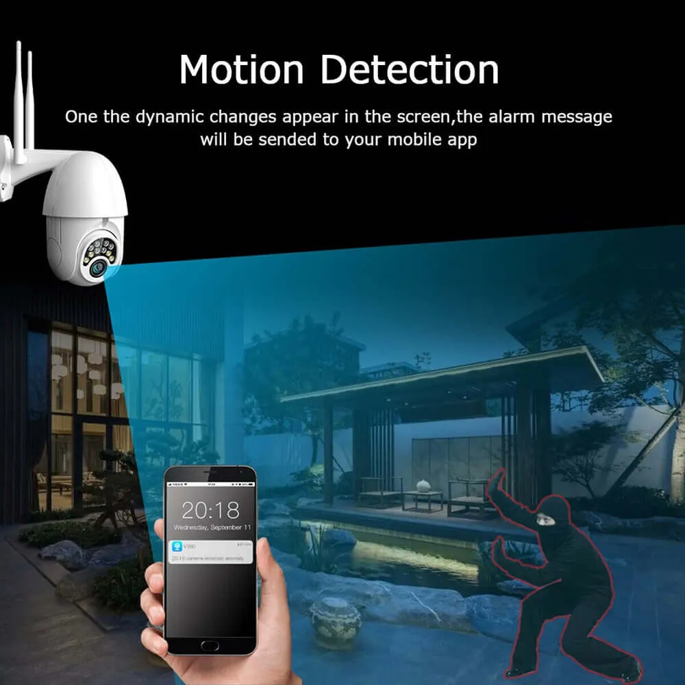 1080P Cloud Storage Wireless PTZ Wireless Camera with 32GB Adata Micro SD Card