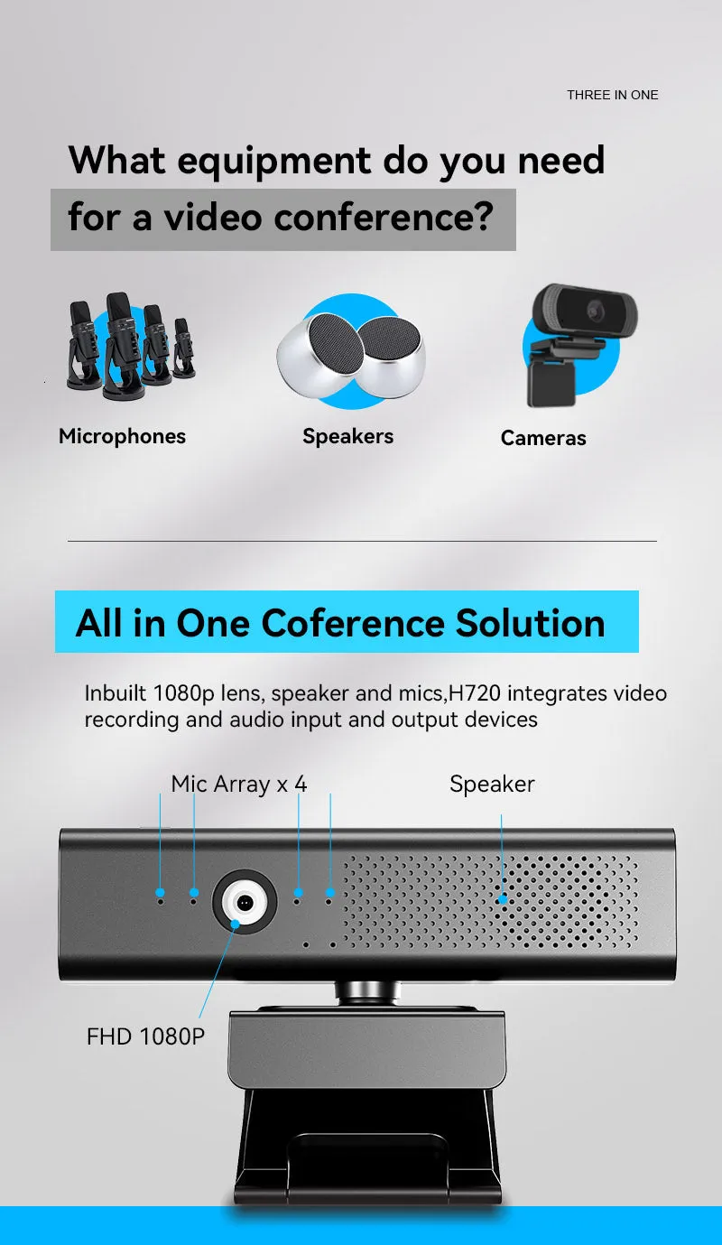 1080P Video And Audio Conferencing Camera Speaker With Mics Q-Sx988