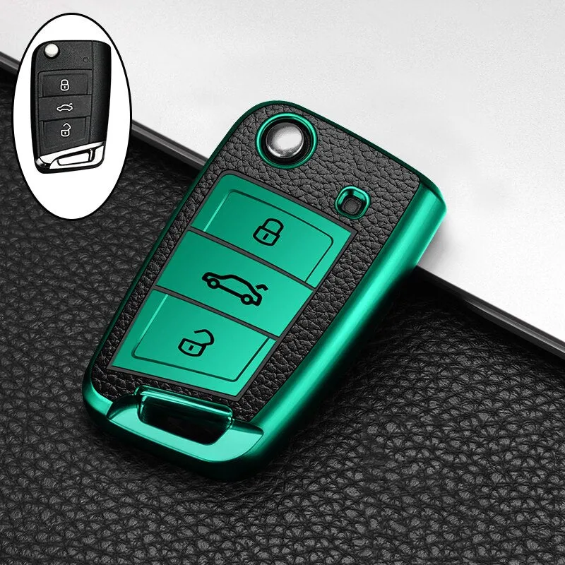 2021 New Soft TPU Car Key Case Cover For Volkswagen VW Golf 7 MK7 Tiguan mk2 for Skoda Octavia A7 Kodiaq 2017 2018 2019