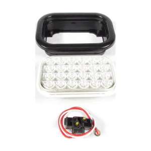 5 5/16" X 3 7/16" White Rectangular Backup Led Light With 24 Leds And Clear Lens | F235306