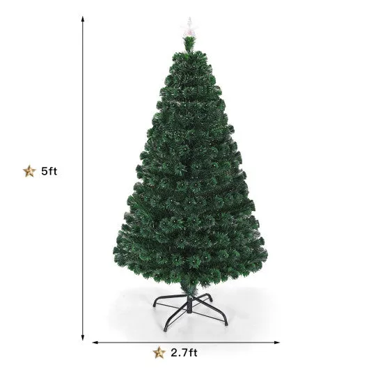 5' / 6' / 7' Multicolor LED Fiber Optic Artificial Christmas Tree-5'