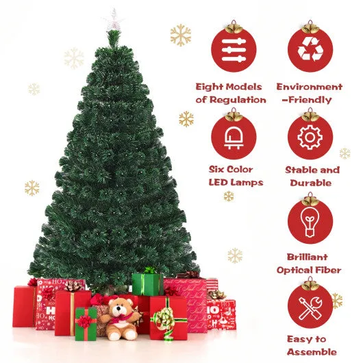 5' / 6' / 7' Multicolor LED Fiber Optic Artificial Christmas Tree-5'