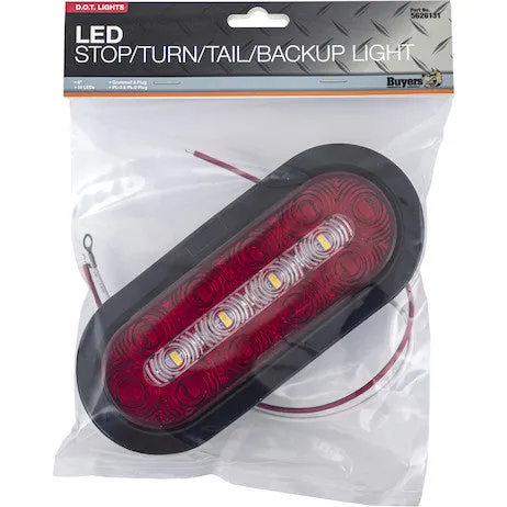 5626131 - 6 INCH OVAL COMBINATION STOP/TURN/TAIL & BACKUP LIGHT KIT (INCLUDES GROMMET AND PLUG)