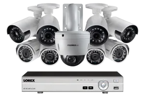 9 Camera HD Home Security System featuring 4 Ultra-Wide Angle Cameras and PTZ