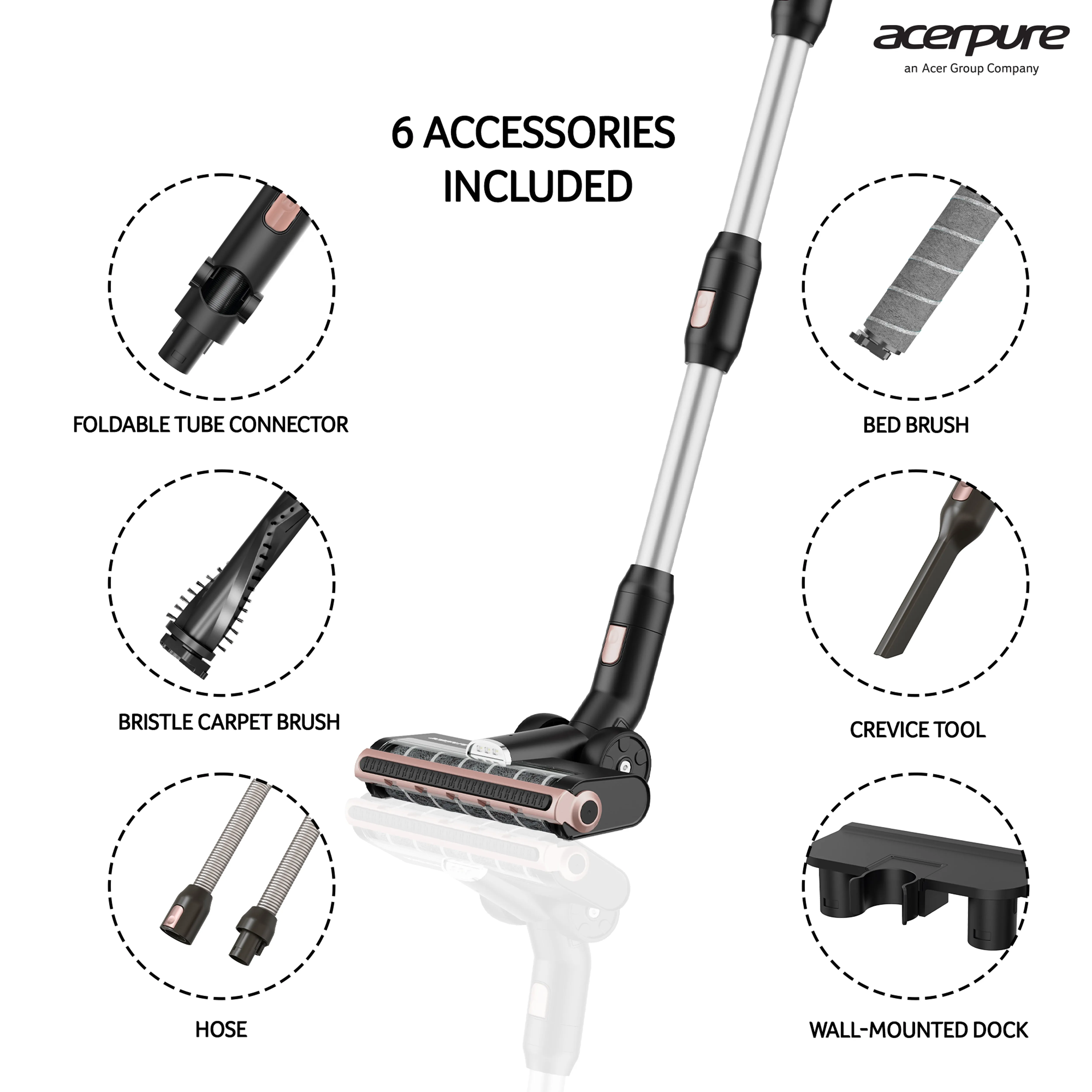 Acerpure Cordless 135AW  Upright Vacuum Cleaner |Cyclonic Technology|135 AW Motor| Long Run Time|Easy Dust Disposal