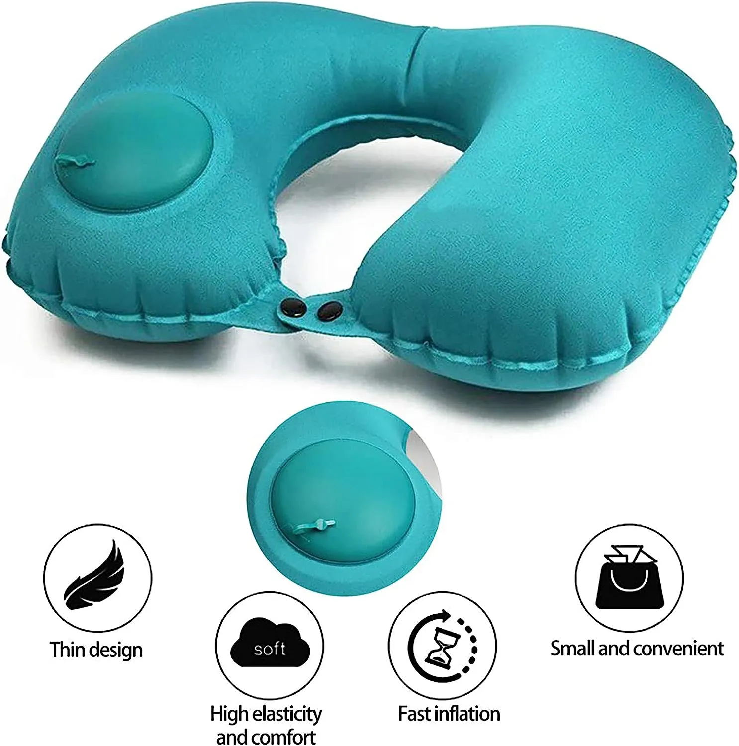 Air Inflatable U-Shaped Travel Neck Pillow Cushion Sxc-02592 Blue