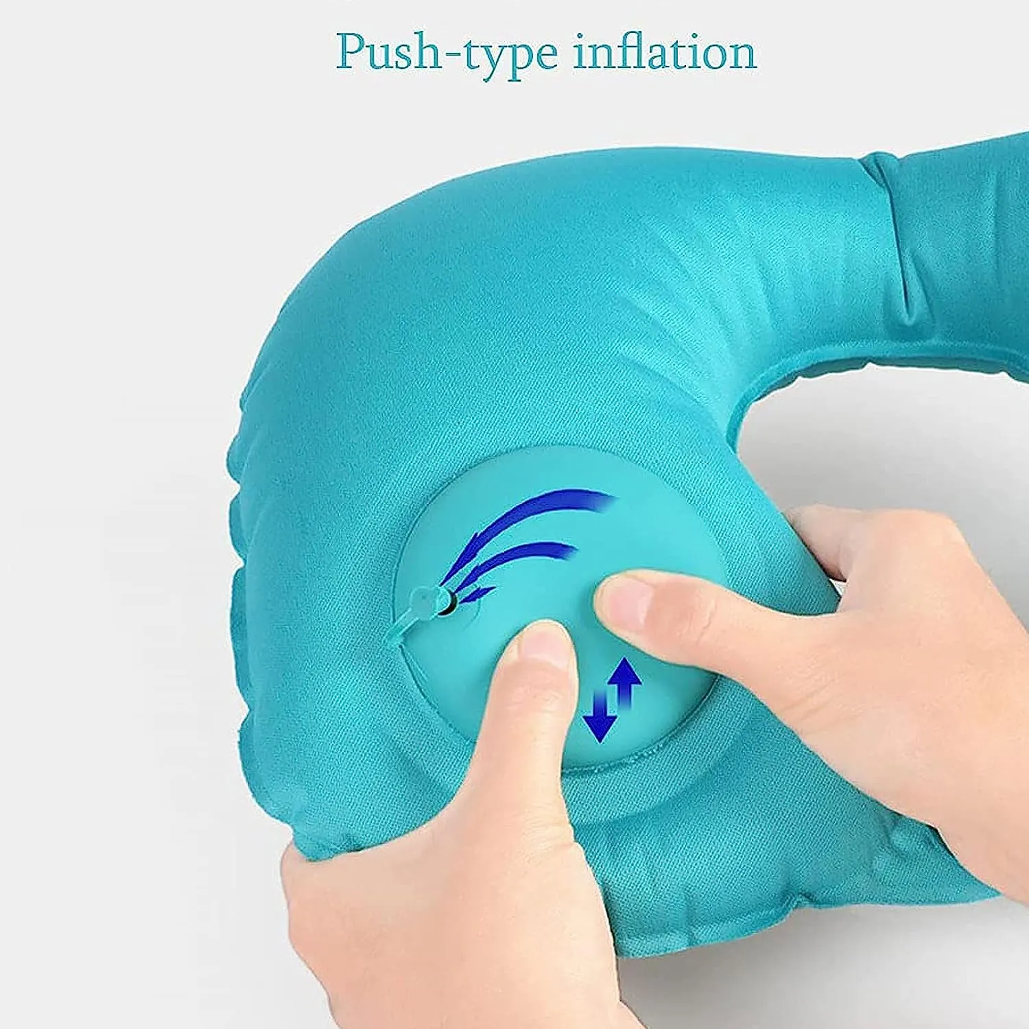 Air Inflatable U-Shaped Travel Neck Pillow Cushion Sxc-02592 Blue