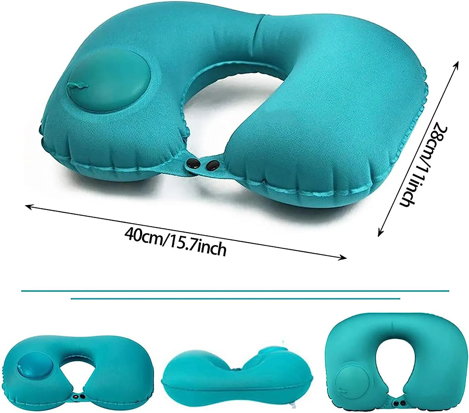 Air Inflatable U-Shaped Travel Neck Pillow Cushion Sxc-02592 Blue