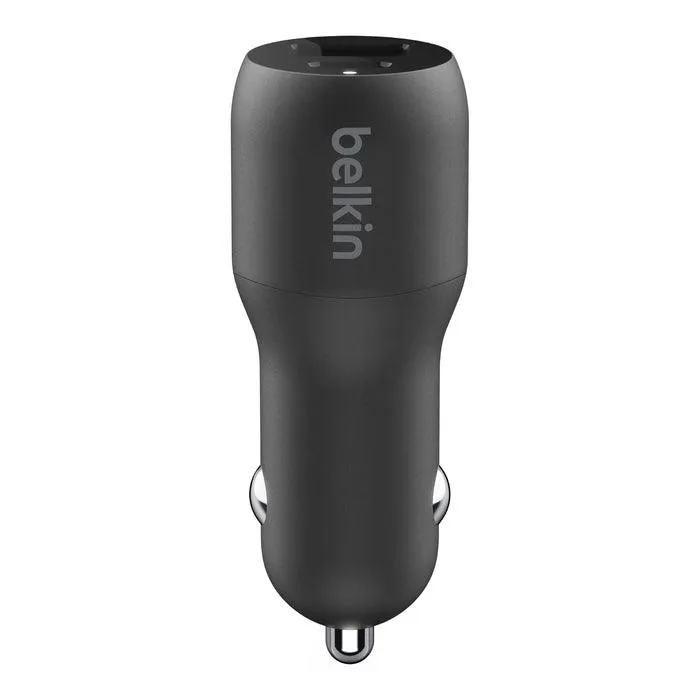 Belkin 32W PD Dual Car Charger USB C & USB A - Black