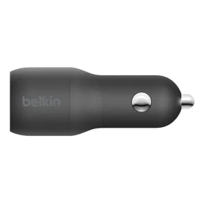 Belkin 32W PD Dual Car Charger USB C & USB A - Black