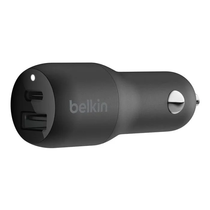 Belkin 32W PD Dual Car Charger USB C & USB A - Black