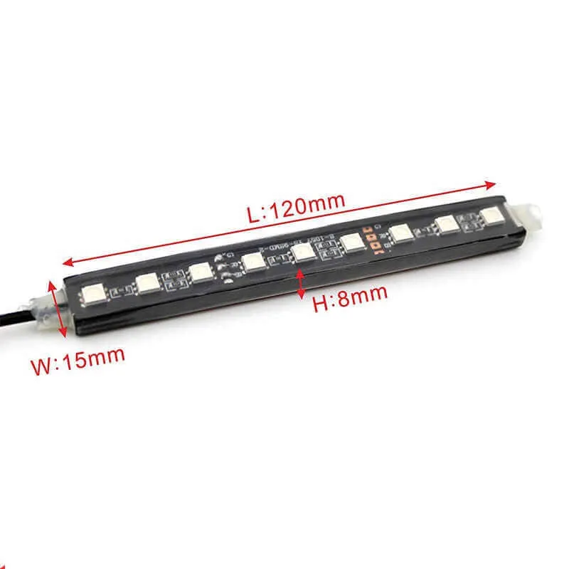 Car Led Lights Car Led Strip Lights 4Pcs Car Rgb Led Drl Strip Light Car Auto Remote Control Interior