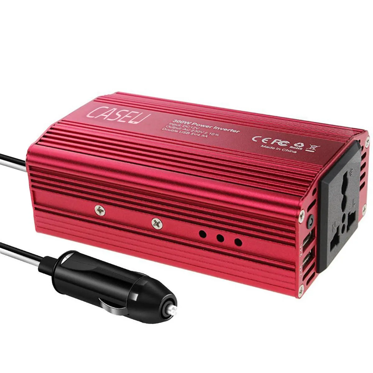 Car Power Inverter with Dual USB Car Charger (300W)