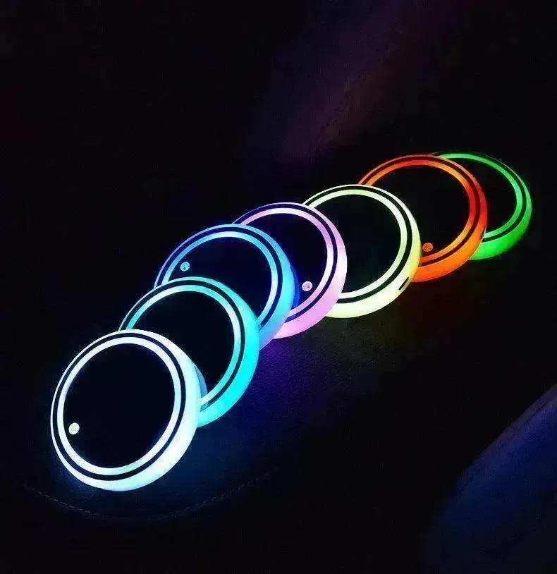 Colorful LED Coaster: Solar & USB Charging