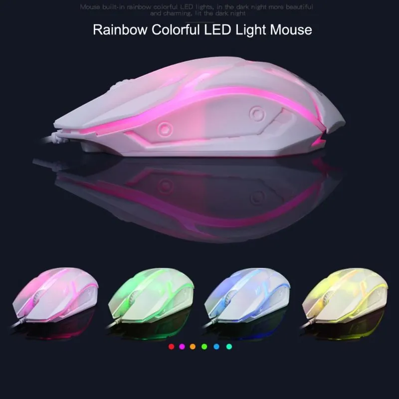 Colorful LED Lights Wired Keyboard