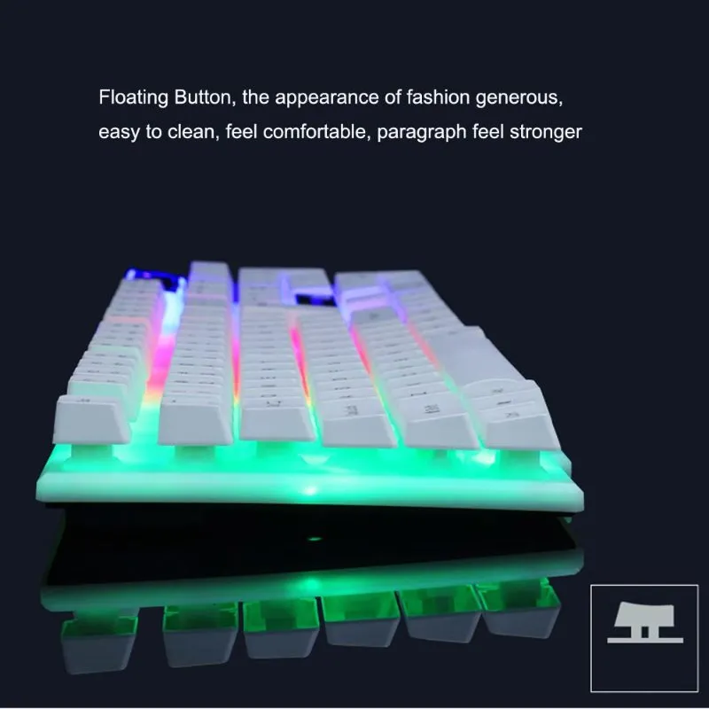 Colorful LED Lights Wired Keyboard