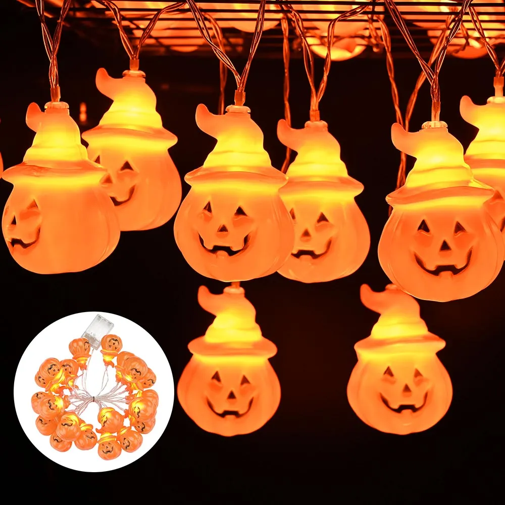 DIY Halloween Lights Pumpkin String Light 10FT Battery Operated Orange