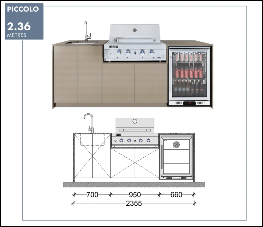 Euro Alfresco 'Piccolo' Outdoor Kitchen