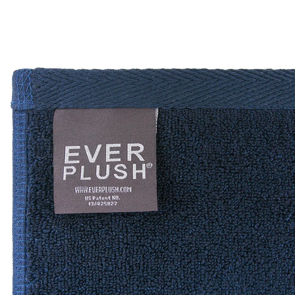 Flat Loop Hand Towels - 4 Pack, Navy Blue