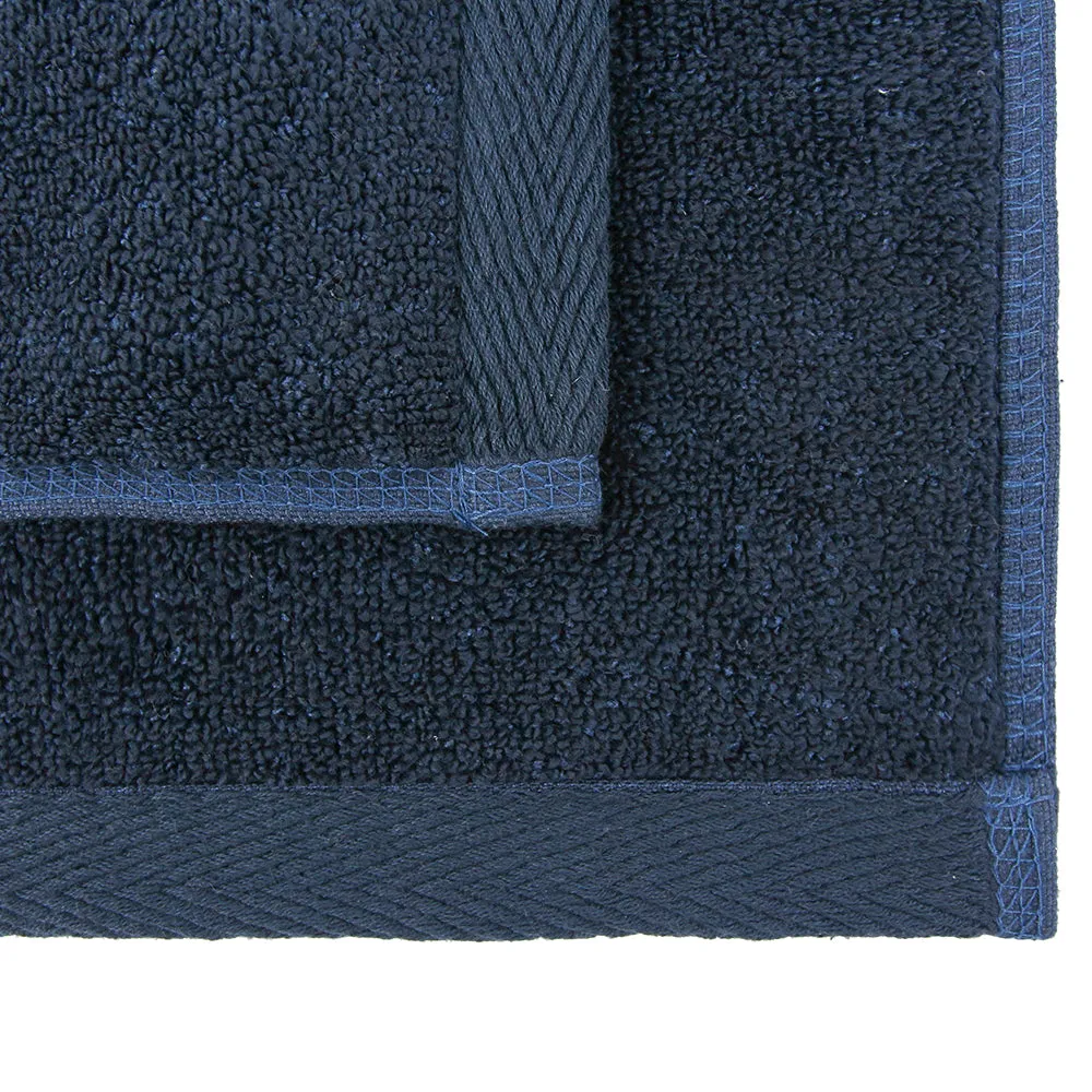 Flat Loop Washcloths - 6 Pack, Navy Blue