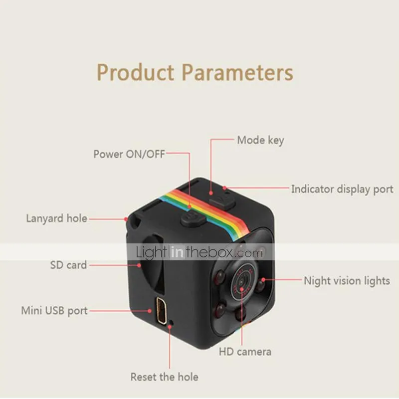 Full HD Motion Infrared DV Super Mini Camera With Night Vision, 32GB TF Card Support, And Built-in Mic