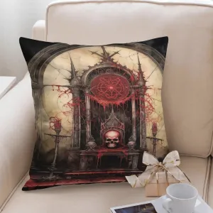 Gothic Skull Throw Pillow Case