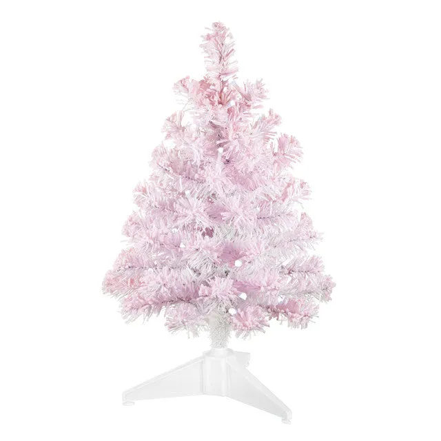 Hallmark Miniature Pastel Pink Pre-Lit Christmas Tree, 18.75"