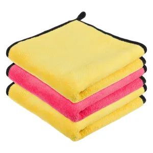 Heart Home Cleaning Towel | Reusable Cleaning Cloths for Kitchen | Duster Towel for Home Cleaning | 400 GSM Cleaning Cloth Towel with Hanging Loop | 40x40 | Pack of 3 | Multi