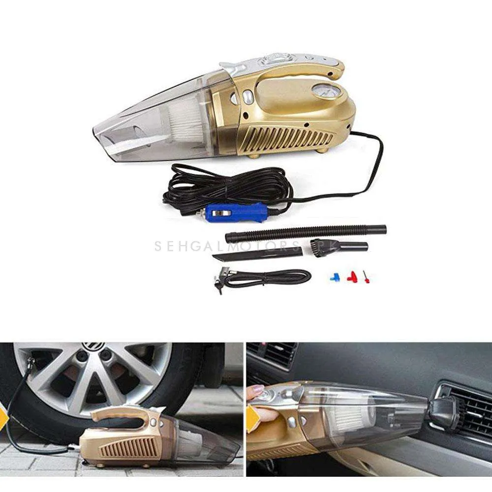 Heavy Duty 4 In 1 Portable Car Vacuum Cleaner & Tire Tyre Inflator