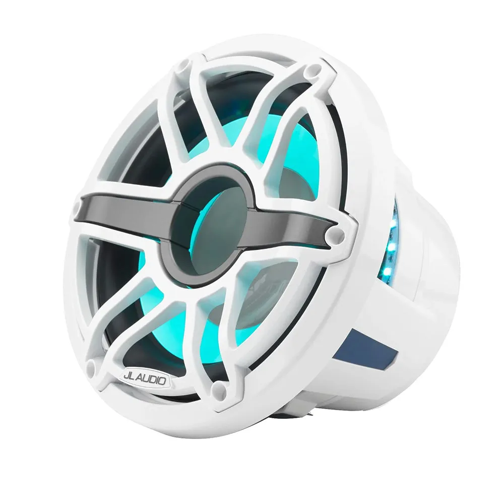 JL Audio M6 10" Marine Subwoofer w/Gloss White Sport Grille  Transflective LED Lighting - M6-10W-S-GwGw-i-4 [010-03489-00]