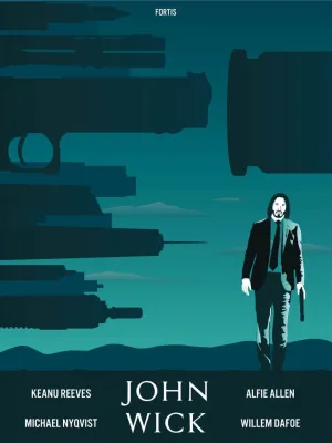 John Wick - Keanu Reeves - Hollywood English Action Movie Graphic Fan Art Poster - Canvas Prints