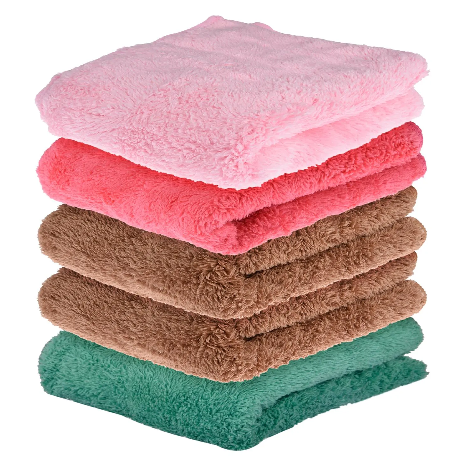 Kuber Industries Cleaning Towel | Reusable Cleaning Cloths for Kitchen | Duster Towel for Home Cleaning | 350 GSM Cleaning Cloth Towel for Car | Bike | 30x60 | Pack of 5 | Multi