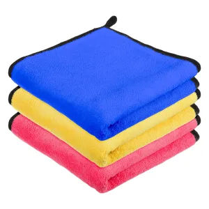 Kuber Industries Cleaning Towel | Reusable Cleaning Cloths for Kitchen | Duster Towel for Home Cleaning | 400 GSM Cleaning Cloth Towel with Hanging Loop | 40x40 | Pack of 3 | Multi