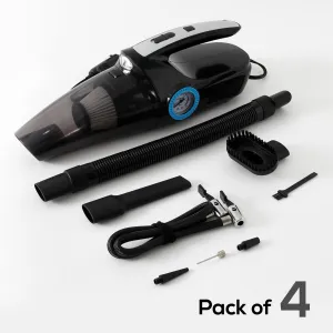 Kuber Industries (Set of 4) Small Vacuum Cleaner for Dust - Portable Wired Air Duster & Cleaning Machine for Sofa, Bed, Car, Home - with 6 Accessories - Black