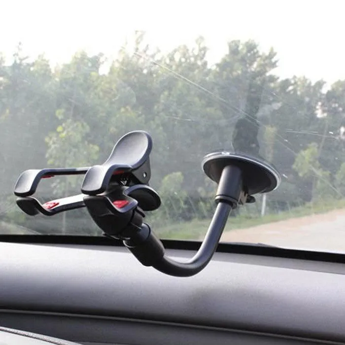 Long Arm Universal Car soft tube Mount Bracket Holder for iPhone Phone GPS MP4 PDA 360 Degree