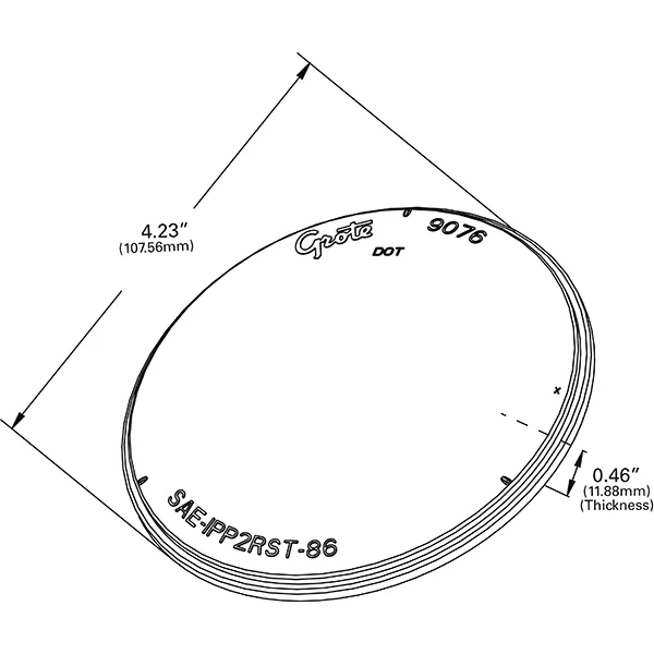 LTG 91311 Grote License/Backup Replacement Recessed Lens (Round, Clear)