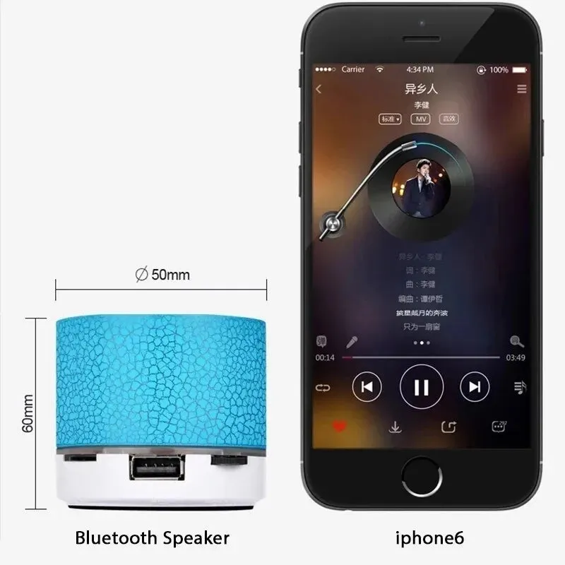 MINI LED CRACKS COLORFUL BLUETOOTH SPEAKERS