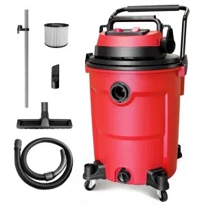 MOOSOO K-616 Heavy Duty 3-in-1 Wet Dry Vacuum - 16 Gallon, 6HP High Suction Shop Vac with Blower Function for Garage, Outdoors, and Job Site