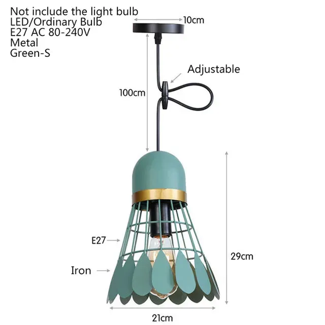 Nordic minimalist creative wrought iron badminton restaurant loft pendant light bar table bedroom bedside balcony fixture