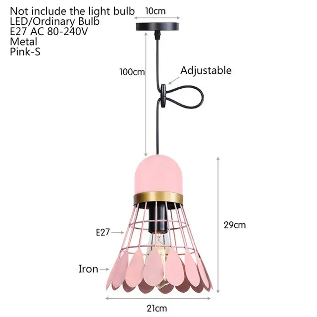 Nordic minimalist creative wrought iron badminton restaurant loft pendant light bar table bedroom bedside balcony fixture