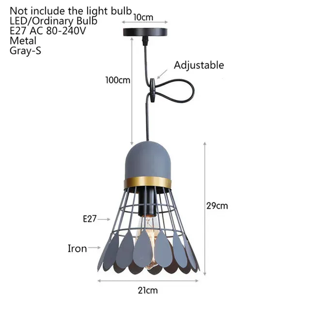 Nordic minimalist creative wrought iron badminton restaurant loft pendant light bar table bedroom bedside balcony fixture