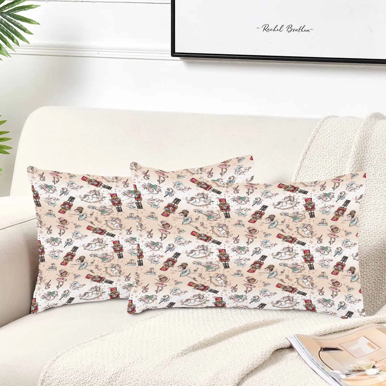 Nutcracker 50  Peach Skin Pillowcase 20"x12" (One Side Printing)(2 Pack)