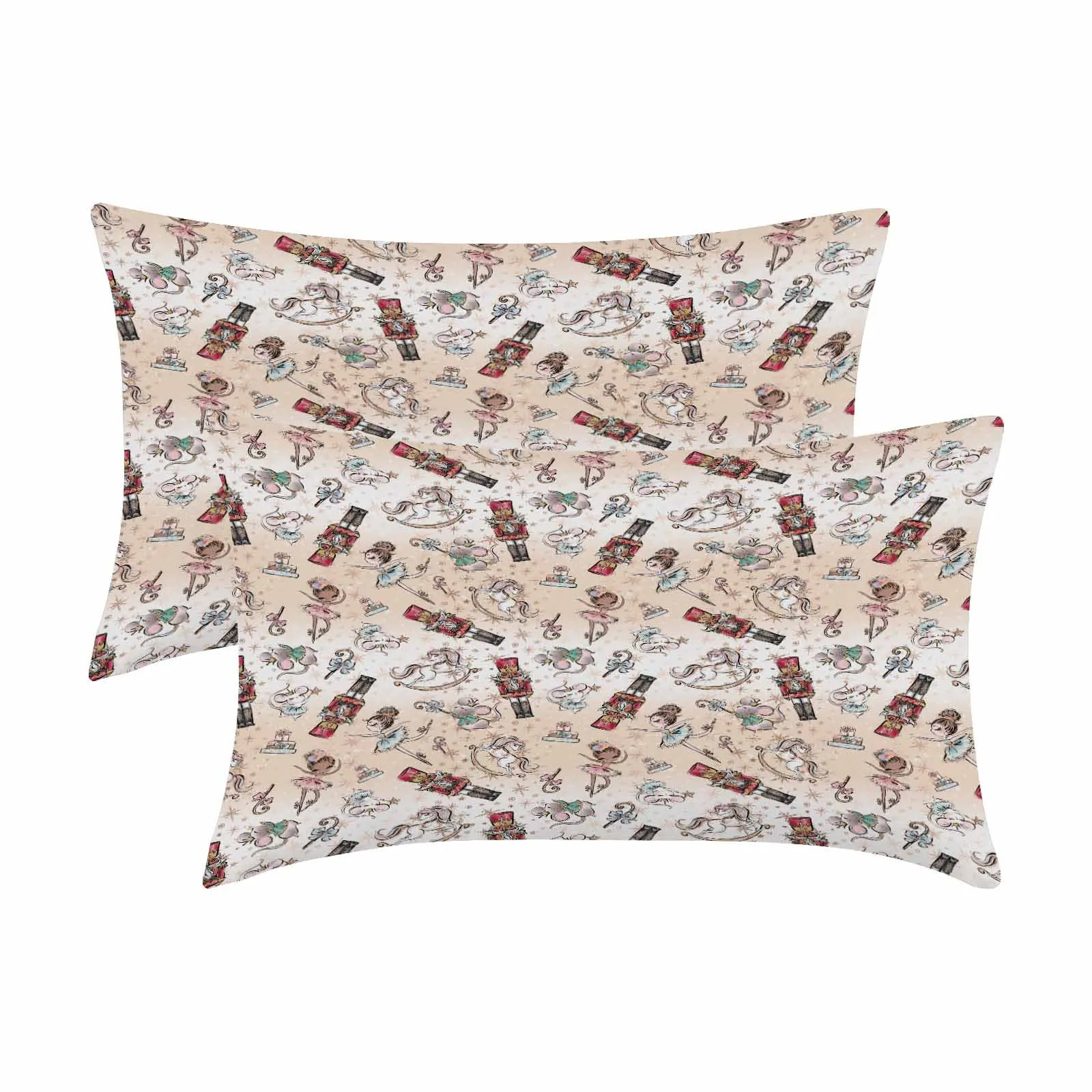 Nutcracker 50  Peach Skin Pillowcase 20"x12" (One Side Printing)(2 Pack)