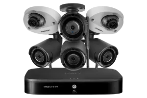 Outdoor Surveillance System with 2 HD 1080p Cameras and 4 HD 1080p Wireless Cameras