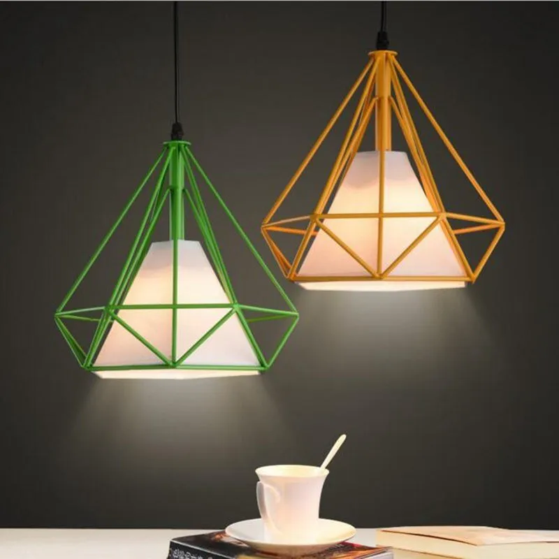 Pendant Lights, Modern Colorful Birdcage LED Kitchen Island Hanging Lighting Fixture