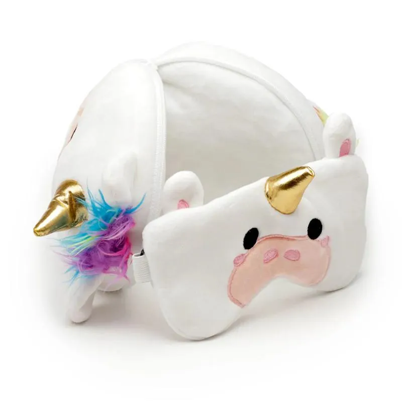 Relaxeazzz Adoramals Travel Pillow & Eye Mask Set - Astrid the Unicorn