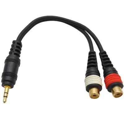 SA-iEM2TRSF (2 Pack) - Male 1/8" to Female RCA Patch Cable