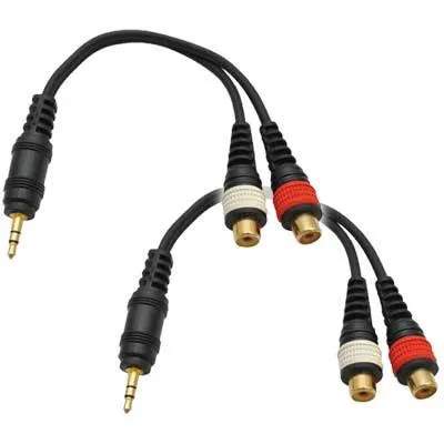 SA-iEM2TRSF (2 Pack) - Male 1/8" to Female RCA Patch Cable