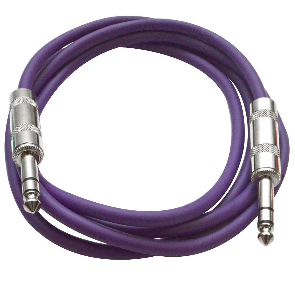 SATRX-6 - 6 Pack of Purple 6 Foot TRS Patch Cables