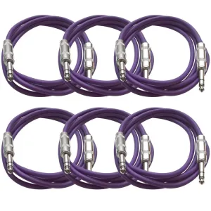 SATRX-6 - 6 Pack of Purple 6 Foot TRS Patch Cables